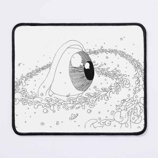 Item preview, Lachrymal Galaxy Giant Eye Black and White | Surreal Drawing Gothic Art Tears designed and sold by Keltoi-art.