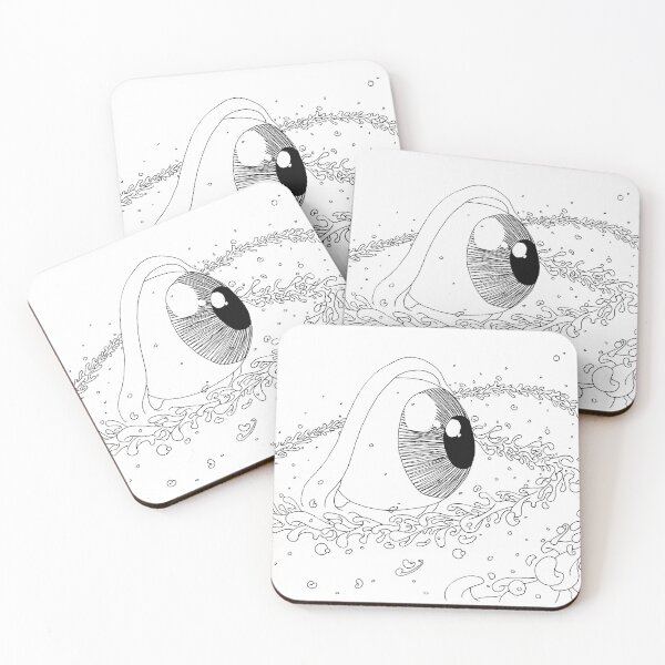 Item preview, Lachrymal Galaxy Giant Eye Black and White | Surreal Drawing Gothic Art Tears designed and sold by Keltoi-art.
