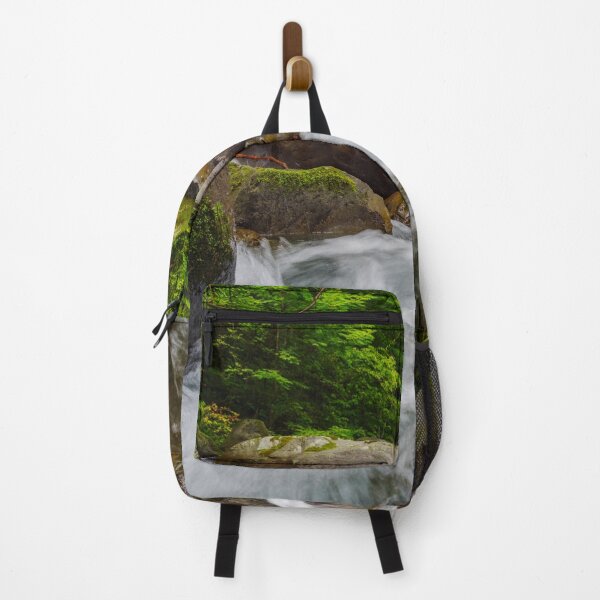 Item preview, Fast-Flowing Mountain Stream Cascading Around Mossy Rocks in the Kawamata River, Yamanashi, Japan designed and sold by Pix4Japan.