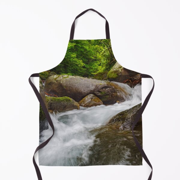 Item preview, Fast-Flowing Mountain Stream Cascading Around Mossy Rocks in the Kawamata River, Yamanashi, Japan designed and sold by Pix4Japan.
