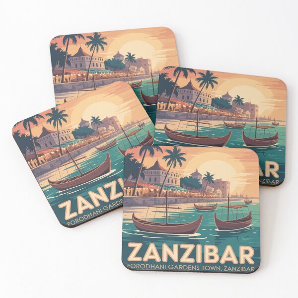 Item preview, Zanzibar Dhow Sunset — Forodhani Gardens Travel Poster designed and sold by Timeless Design.