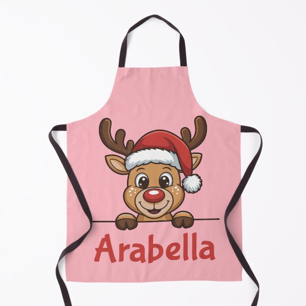 Item preview, Arabella Cute Christmas Reindeer Graphic with Santa Hat | Personalized Holiday Gift Idea designed and sold by 89BLACK.