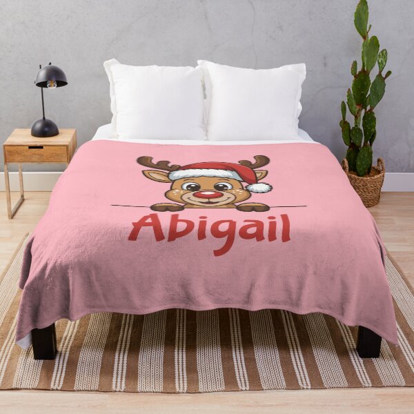 Item preview, Abigail Cute Christmas Reindeer Graphic with Santa Hat | Personalized Holiday Gift Idea designed and sold by 89BLACK.