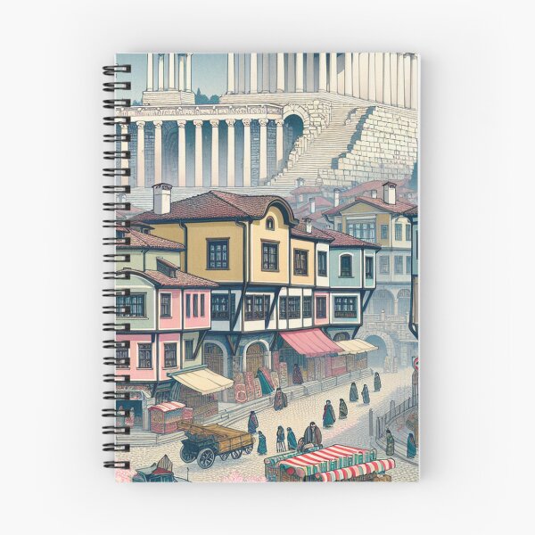 Item preview, Ukiyo-e Woodblock Print of Plovdiv, Bulgaria – Edo-Style Roman Theatre & Old Town designed and sold by Vandy Fullam.
