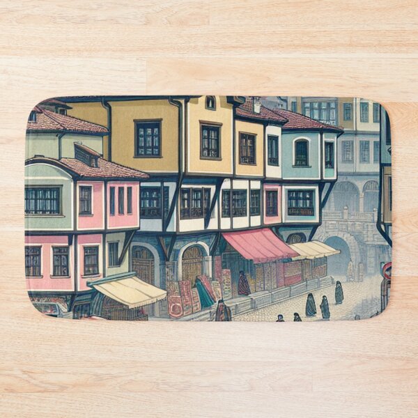 Item preview, Ukiyo-e Woodblock Print of Plovdiv, Bulgaria – Edo-Style Roman Theatre & Old Town designed and sold by Vandy Fullam.