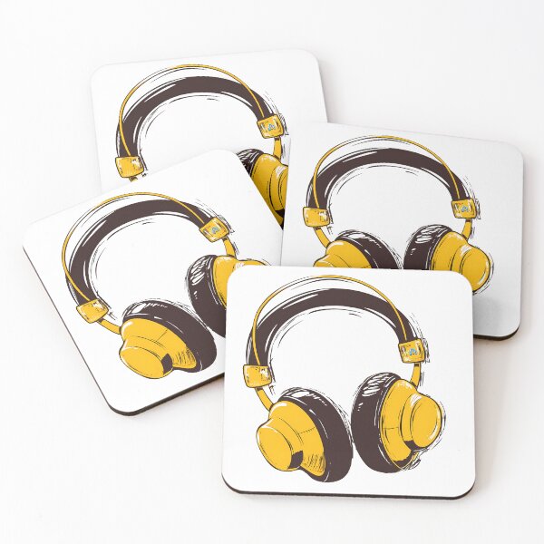 Item preview, Stylish Yellow & Brown Headphones Illustration designed and sold by DesignArtist.ia.