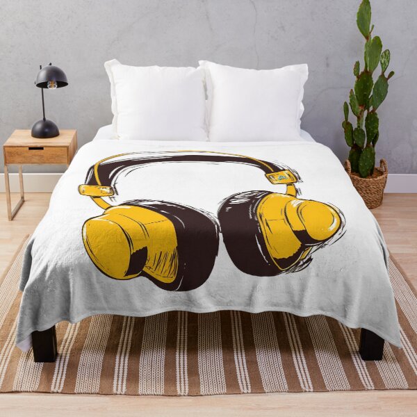 Item preview, Stylish Yellow & Brown Headphones Illustration designed and sold by DesignArtist.ia.