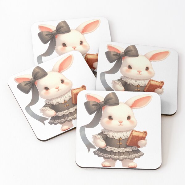 Item preview, Cute Rabbit in Lace Dress Holding an Old Book designed and sold by takeng07.