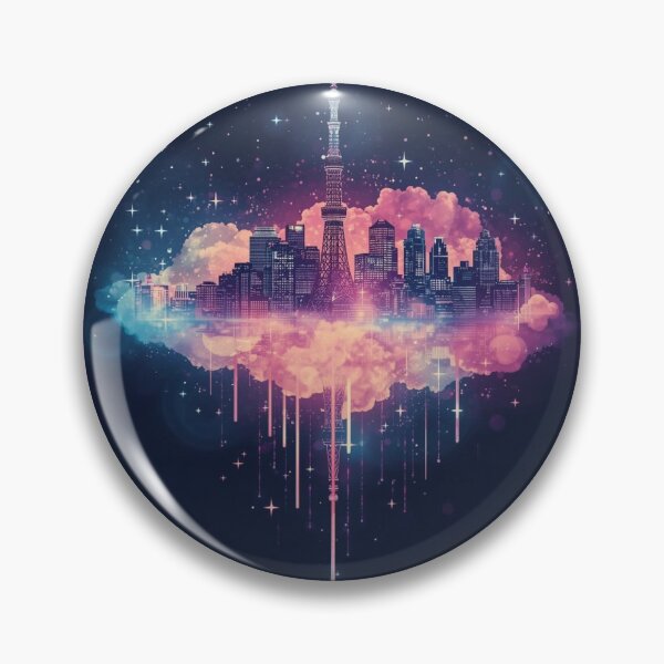 Artikelvorschau, Tokyo Dreamscape – Ästhetische schwebende Stadtnebelkunst entworfen und verkauft von ConfuseLab Shop.