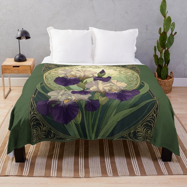 Item preview, Irises February Birthday Flowers Art Nouveau Style designed and sold by taiche.