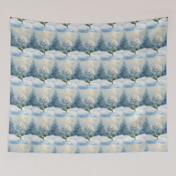 Item preview, Hydrangea, magic flower in unexpected place, winter wonderland  designed and sold by digitalbitcraft.