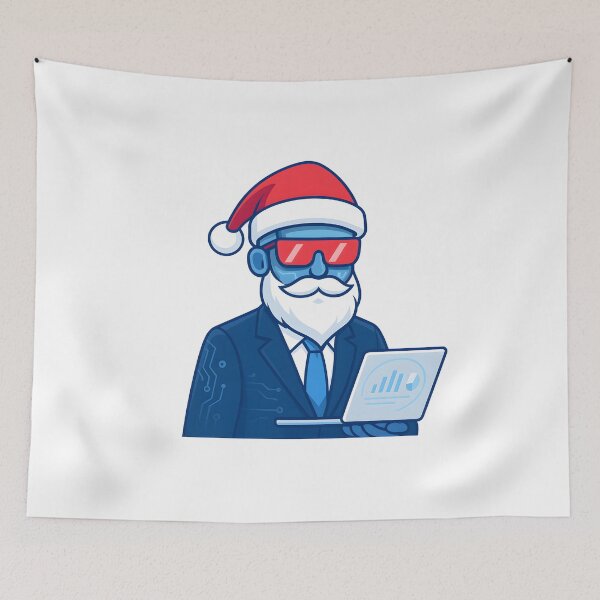Item preview, Tech Santa with Laptop Business Vector Illustration designed and sold by DigiHub Linker.
