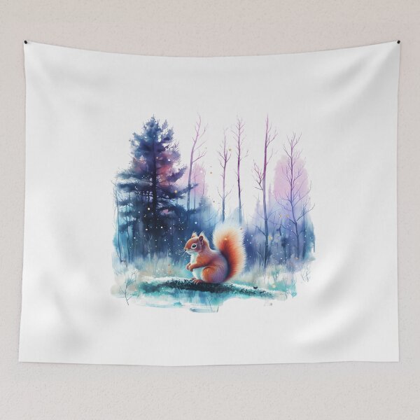 Item preview, Squirrel Winter Forest, Retro Boho designed and sold by DesignDenDo ⭐⭐⭐⭐⭐.