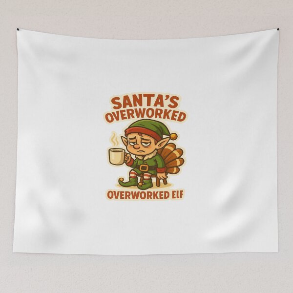 Item preview, Santa’s Overworked Elf – Funny Christmas Tired Elf Art designed and sold by StickerVibeStudio.