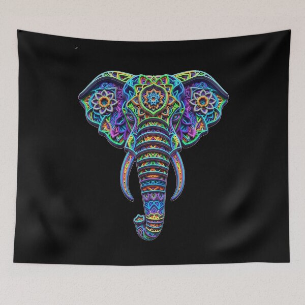 Item preview, Vibrant Layered Elephant Mandala designed and sold by ElephantVibes.