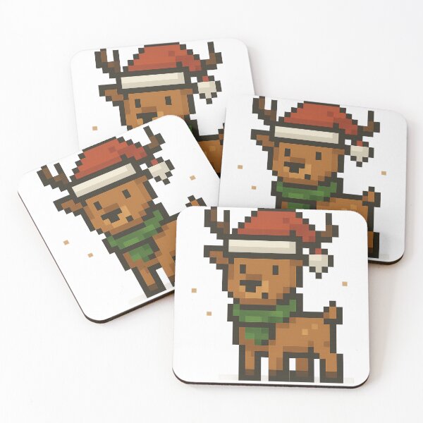 Item preview, Festive Pixel Reindeer – Christmas Cute Deer in Retro Style designed and sold by FriendlyKitty.