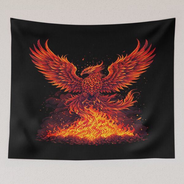 Item preview, Fiery Phoenix Rising Poster – Mythical Bird Wall Art for Rebirth, Strength & Transformation Decor designed and sold by Bright Nest Studio.