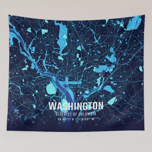 Item preview, Washington Midnight City Map designed and sold by HomeLivingCo.