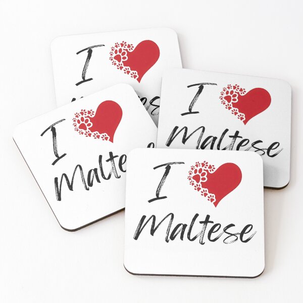 Item preview, I Love Maltese T-Shirt - Maltese Paw Print Heart Design Tee - Cute Dog Lover Gift designed and sold by jinaru3.