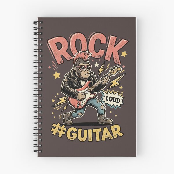 Item preview, Rock Guitar Gorilla - Punk Mohican Monkey Playing Loud Music designed and sold by AwesomeBeyondLimits.