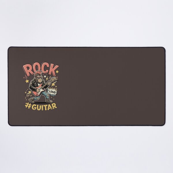 Item preview, Rock Guitar Gorilla - Punk Mohican Monkey Playing Loud Music designed and sold by AwesomeBeyondLimits.
