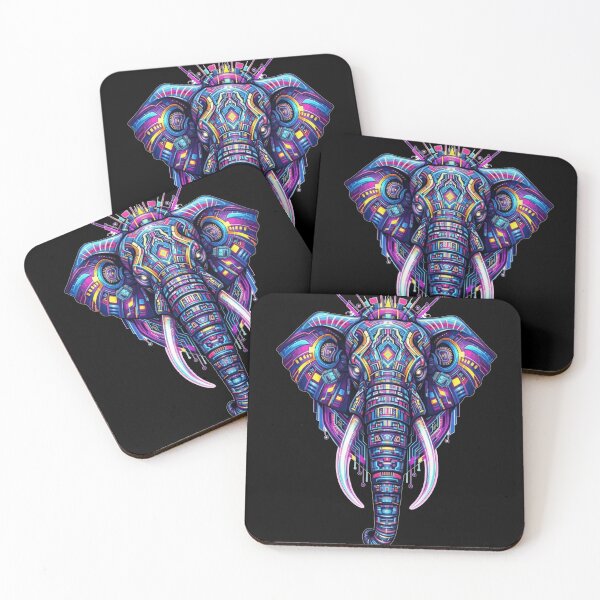 Item preview, Vibrant Cybernetic Elephant Art designed and sold by ElephantVibes.