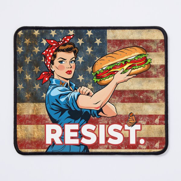 Item preview, Rosie Riveter Protest Art Monarch Butterfly Sandwich Resist designed and sold by SandyMDesigns.