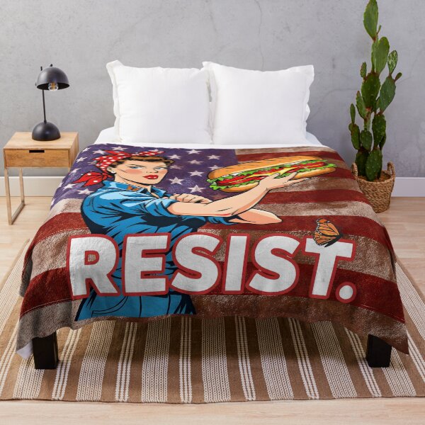 Item preview, Rosie Riveter Protest Art Monarch Butterfly Sandwich Resist designed and sold by SandyMDesigns.