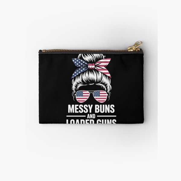 Item preview, Messy Bun and Loaded Guns American Flag 4th of July Women  designed and sold by RoyTill0Art.