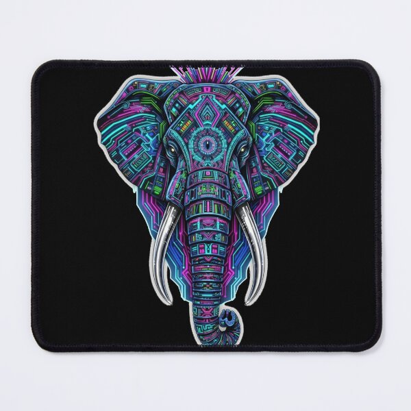 Item preview, Neon Circuit Elephant Totem designed and sold by ElephantVibes.