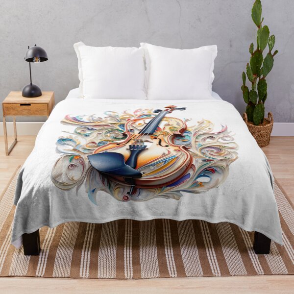 Item preview, Artistic Violin Flourish – Colorful Musical Illustration designed and sold by DesignArtist.ia.