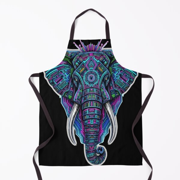 Item preview, Neon Circuit Elephant Totem designed and sold by ElephantVibes.