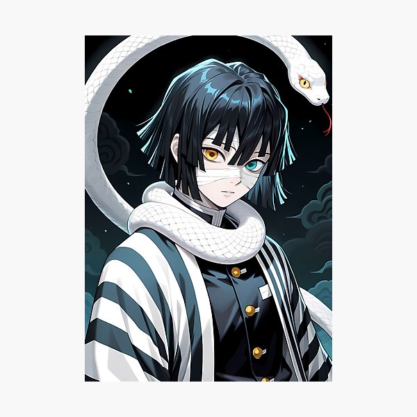 Item preview, Obanai Iguro Demon Slayer Anime Coiled Snake Dark Aura Style designed and sold by Raslbazola.