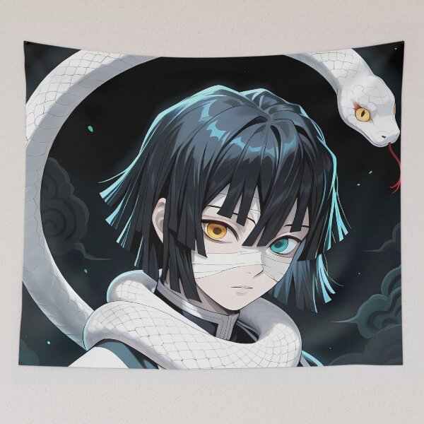 Item preview, Obanai Iguro Demon Slayer Anime Coiled Snake Dark Aura Style designed and sold by Raslbazola.