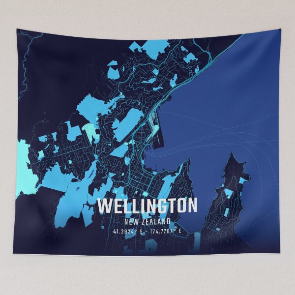 Item preview, Wellington Midnight City Map designed and sold by HomeLivingCo.