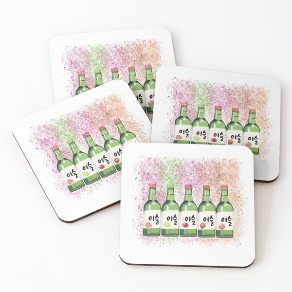 Item preview, Vibrant Soju Bottle Art Print - Korean Drink Illustration, K-Pop Decor, designed and sold by TAWN ILLUSTRATIONS.