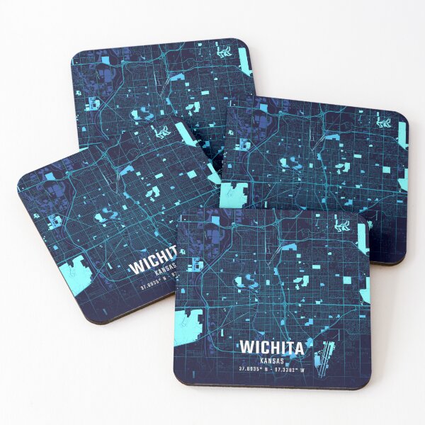 Item preview, Wichita Midnight City Map designed and sold by HomeLivingCo.