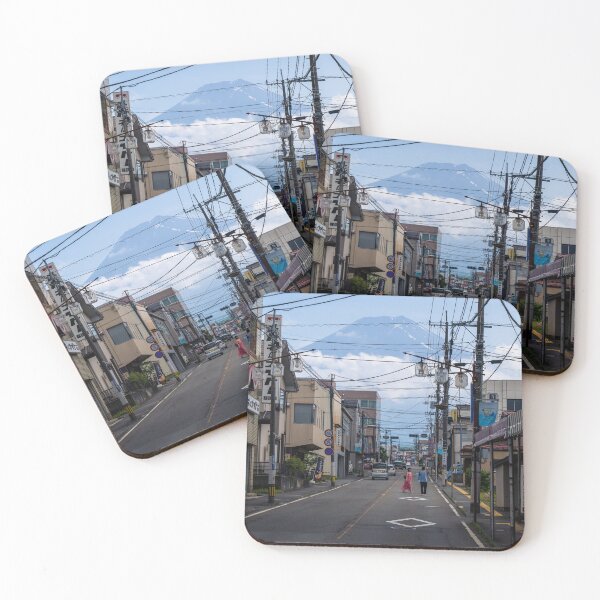 Item preview, Street at Fujiyoshida City in Japan with Mount Fuji in the distance designed and sold by WorldScenery.