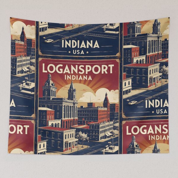 Item preview, Logansport Indiana 1950s USA Vintage Travel Tourism designed and sold by TravelersGems.