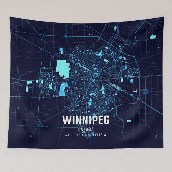 Item preview, Winnipeg Midnight City Map designed and sold by HomeLivingCo.
