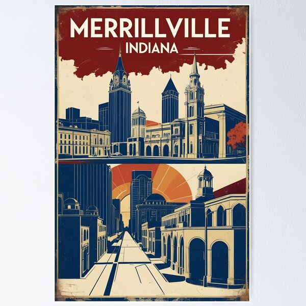 Item preview, Merrillville Indiana 1950s USA Vintage Travel Tourism designed and sold by TravelersGems.