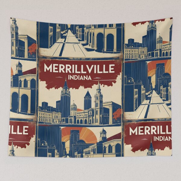Item preview, Merrillville Indiana 1950s USA Vintage Travel Tourism designed and sold by TravelersGems.