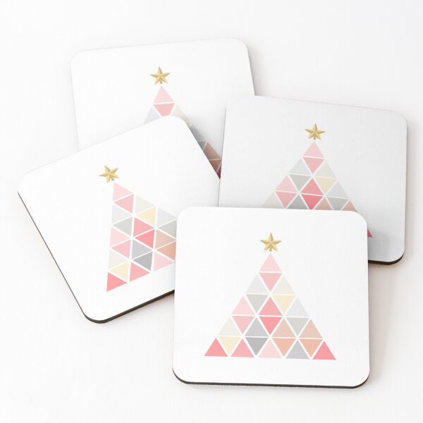 Item preview, Small minimalist geometric Christmas tree in pastel tones. Triangular pink tree Merry Christmas. designed and sold by Aome22.