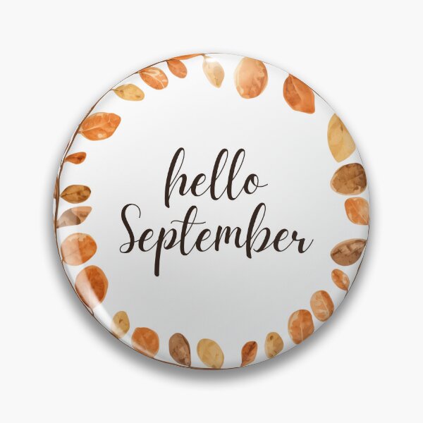 Item preview, Hello September, Brown Leaf Wreath Autumn Monthly Calendar Sticker designed and sold by Moodune.