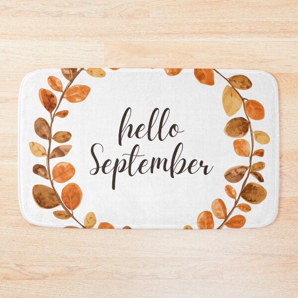 Item preview, Hello September, Brown Leaf Wreath Autumn Monthly Calendar Sticker designed and sold by Moodune.
