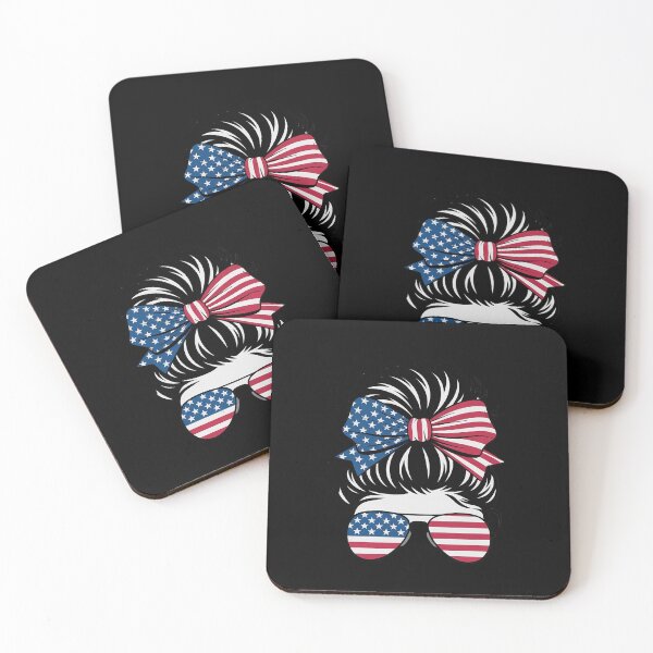 Item preview, Messy Bun USA Flag Glasses American Flag American Girl  designed and sold by RsFilsingerArt.