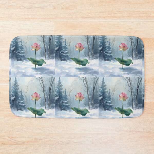 Item preview, Lotus, magic flower in unexpected place, winter wonderland  designed and sold by digitalbitcraft.