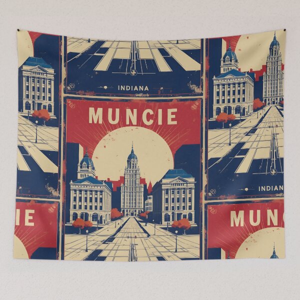 Item preview, Muncie Indiana 1950s USA Vintage Travel Tourism designed and sold by TravelersGems.