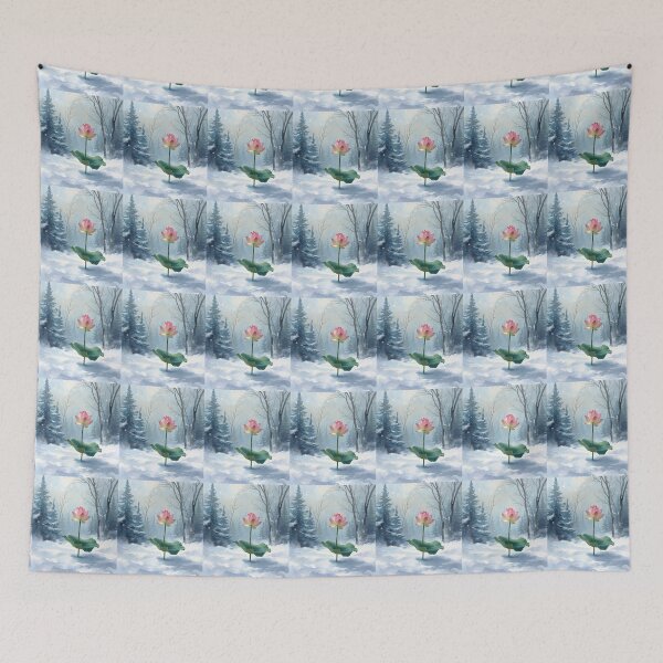 Item preview, Lotus, magic flower in unexpected place, winter wonderland  designed and sold by digitalbitcraft.
