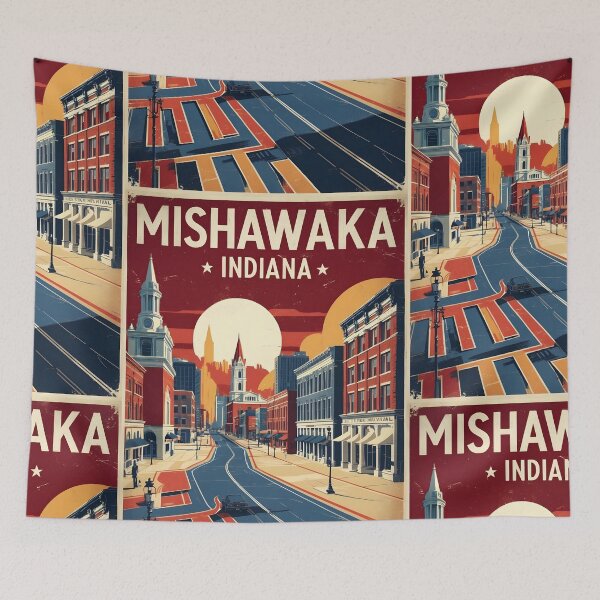 Item preview, Mishawaka Indiana 1950s USA Vintage Travel Tourism designed and sold by TravelersGems.